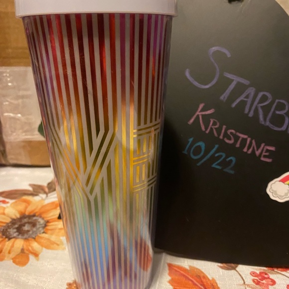 Starbucks Striped Pride LOVE 24oz Tumbler (crack on the bottom-see photos) - Picture 4 of 10